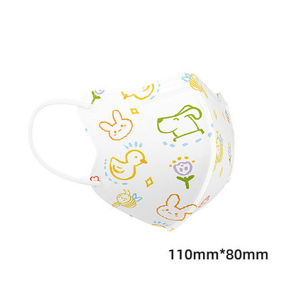 Dustproof Medical Face Mask Custom Printing 3 Ply Children Flat Fold Mask